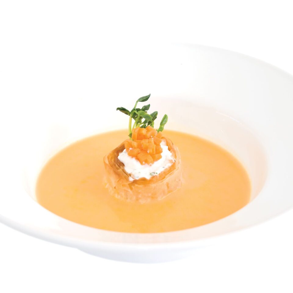 Pureed Carrot, Ginger & Rosemary Soup