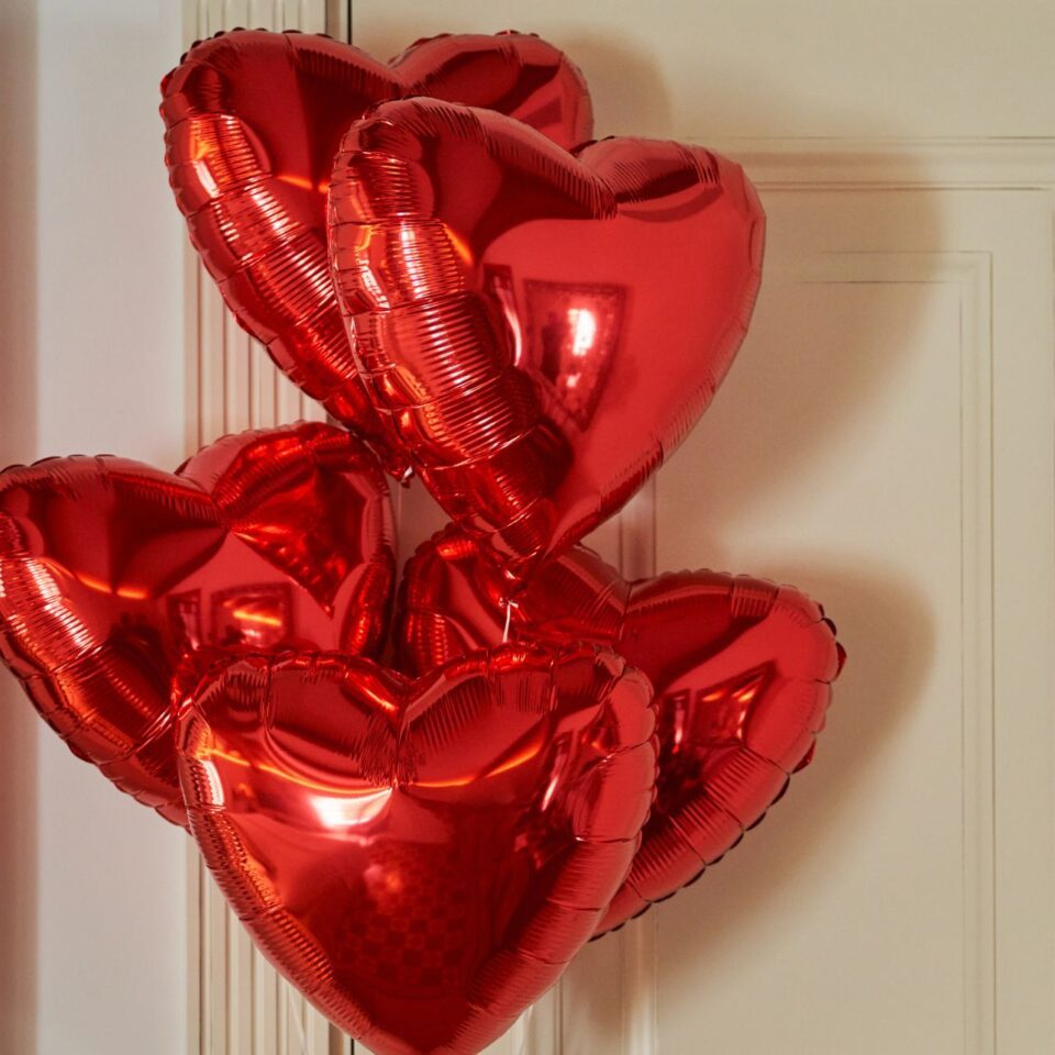 Heart Shaped Helium Filled Balloons