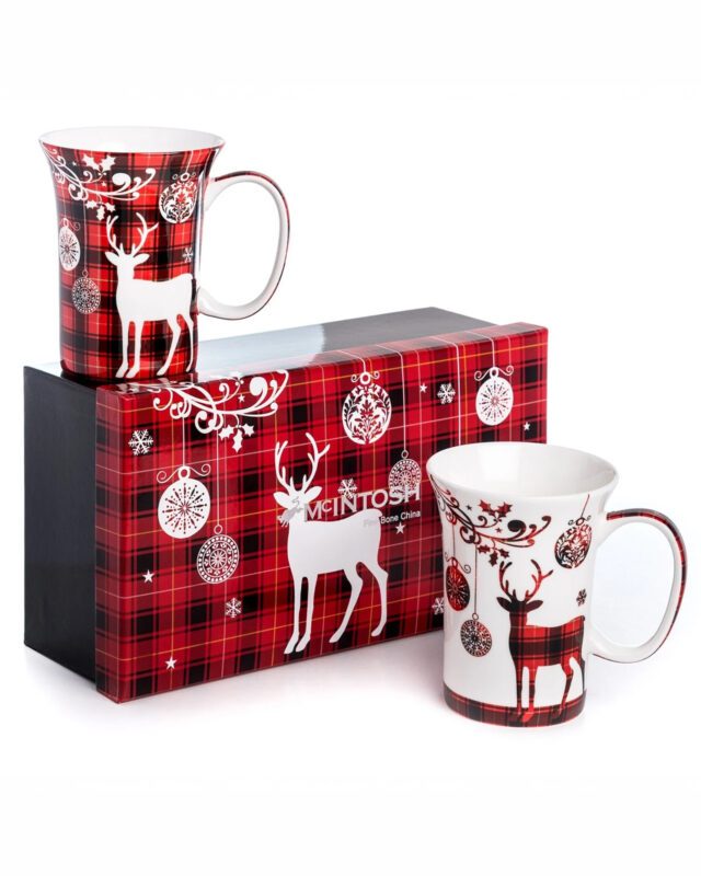 Private: McIntosh: Holiday Reindeer Mug Pair