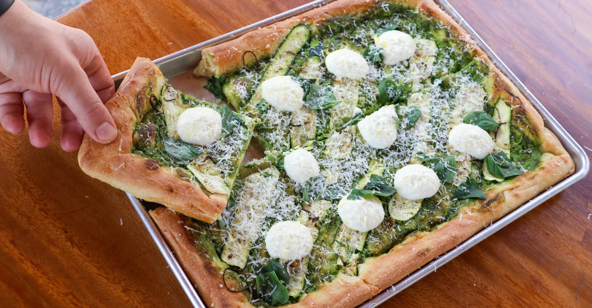 Zucchini & Lemon Ricotta Pan Pizza