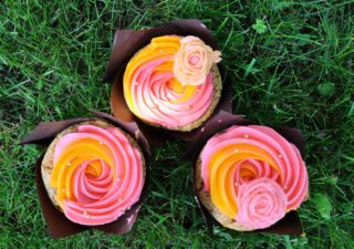 Vanilla Cupcakes with Strawberry Filling