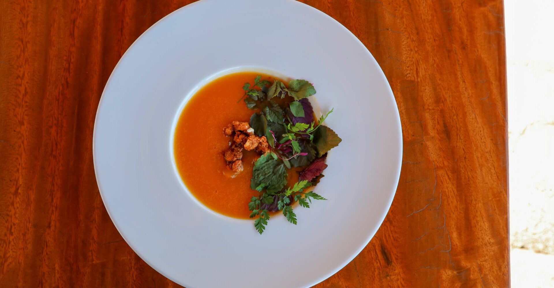 Maple Butternut Squash Soup w/ Candied Walnuts